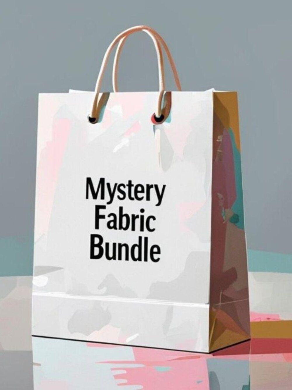 Mystery fabric bundle 2, 1 lb of brand new unused mixed cotton prints and solids